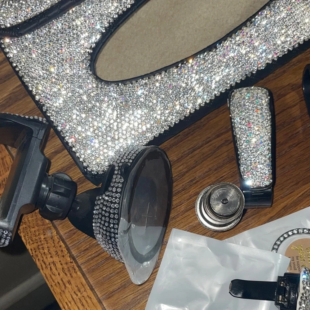 Sparkling Rhinestone Car Accessories Set